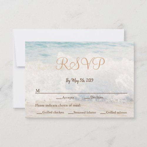 Beach Themed SeasideOceanside Wedding RSVP Card
