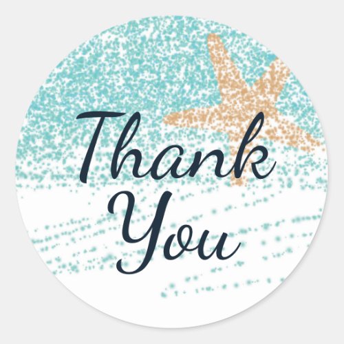 Beach themed Starfish Thank You Stickers