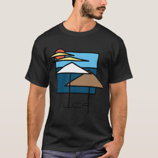Beach Themed Tee Shirt, Mens Black