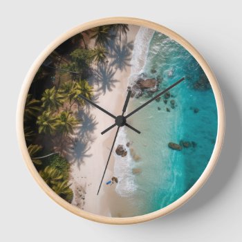 Beach Themed Wall Clock by Kjpargeter at Zazzle