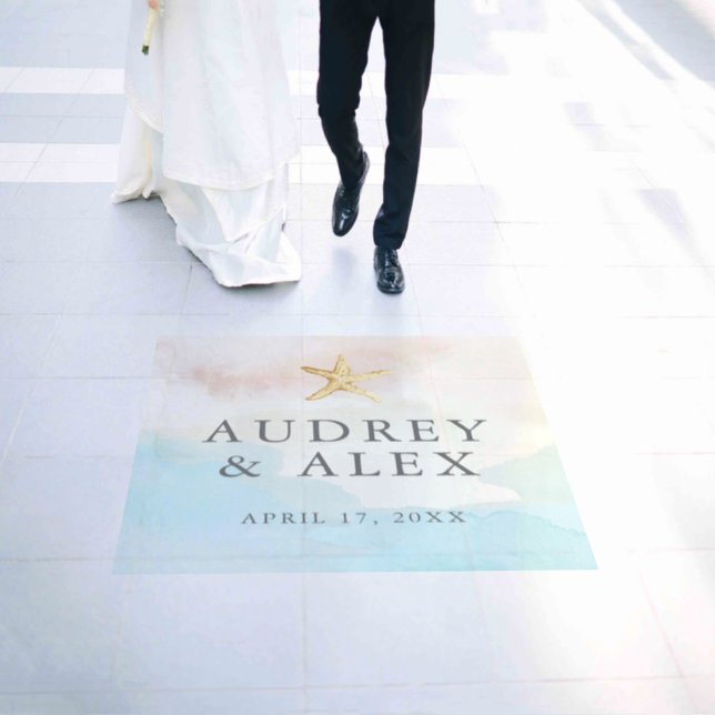 Beach Themed Wedding Floor Decal (Wedding)