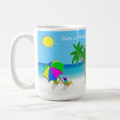 Beach Themed Wedding Gifts 2 Text Boxes Coffee Mug (Left)