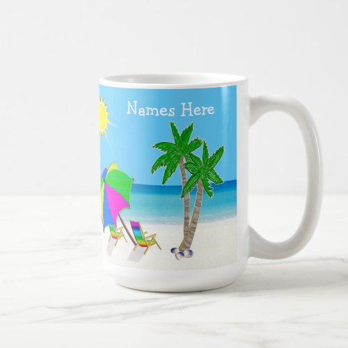 Beach Themed Wedding Gifts 2 Text Boxes Coffee Mug