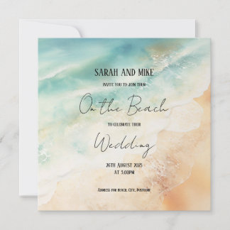 Beach themed wedding invitation