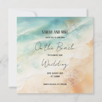 Beach Themed Wedding Invitation by Kjpargeter at Zazzle