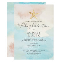 Beach Themed Wedding Invitation