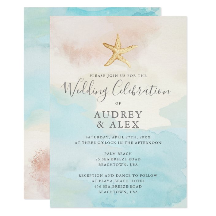 beach themed wedding invitations