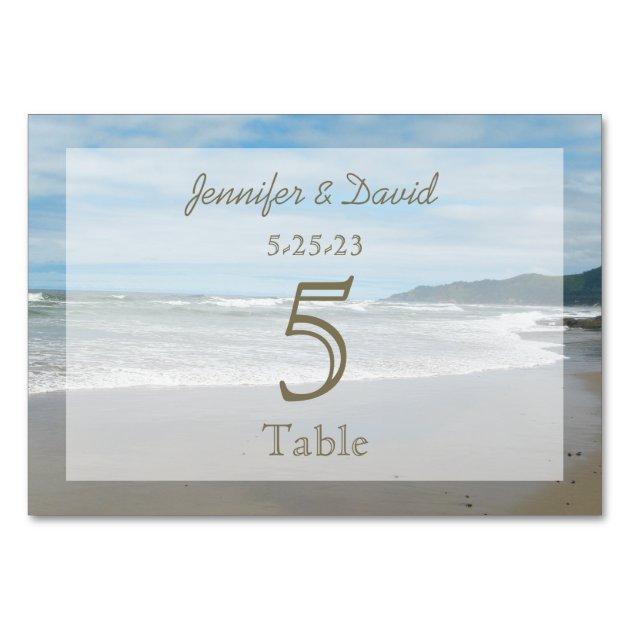 Beach Themed Wedding Numbers Invitations