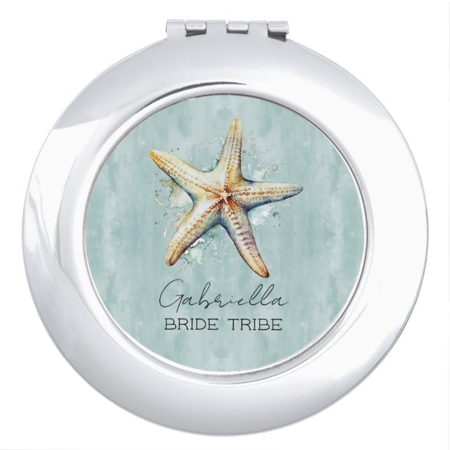 Beach Themed Wedding Party Compact Mirror (Front)