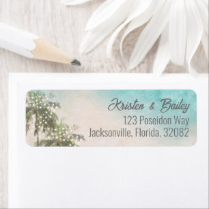Beach Themed Wedding Return Address Label