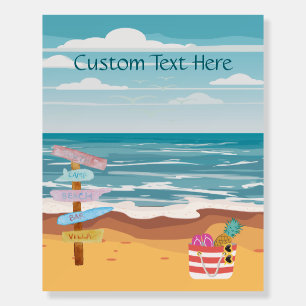 Beach Themed Welcome  Foam Board