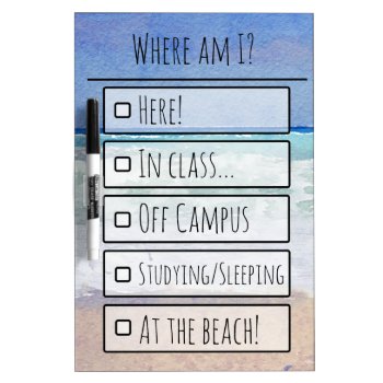 Beach Themed Where Am I? Dry-erase Board by elizme1 at Zazzle