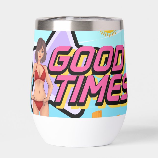 beach thermal wine tumbler (Back)