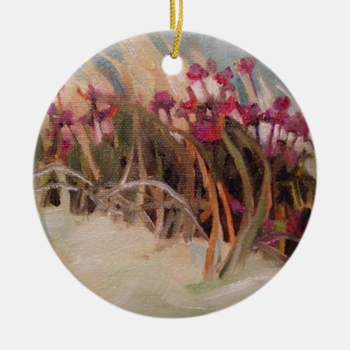 Beach Thistle and Dune Grass Ceramic Ornament