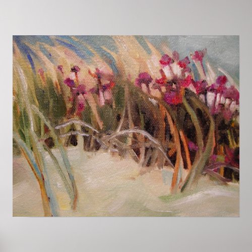 Beach Thistle and Dune Grass Poster