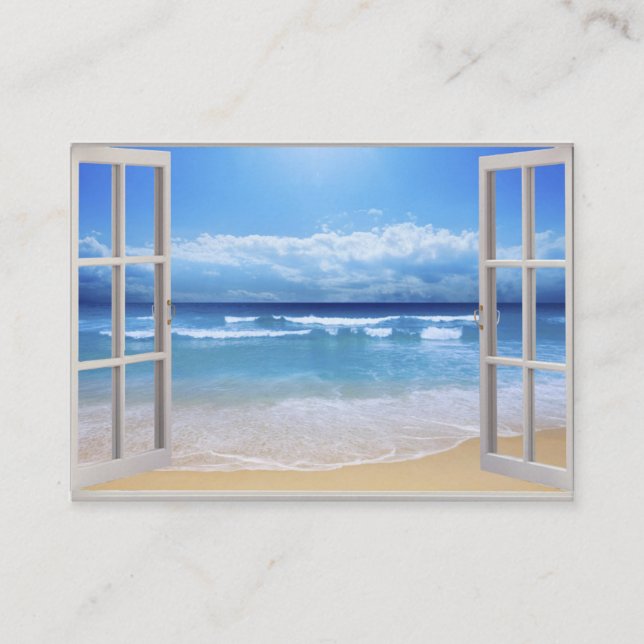 Beach  through a window business card (Front)