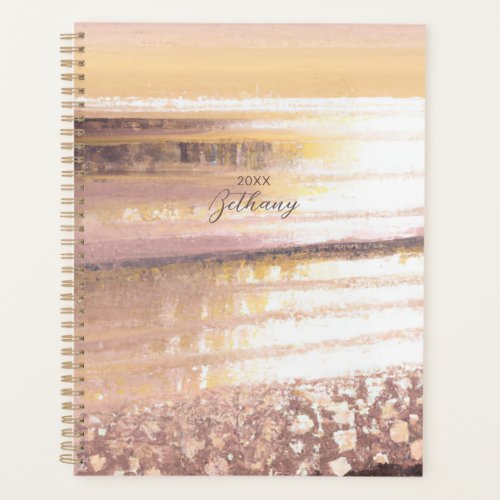 Beach Tide Golden Hour Ocean Abstract Watercolor Planner