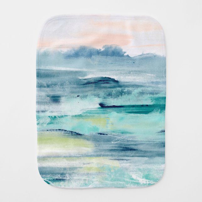 Beach Tides II Baby Burp Cloth (Front)