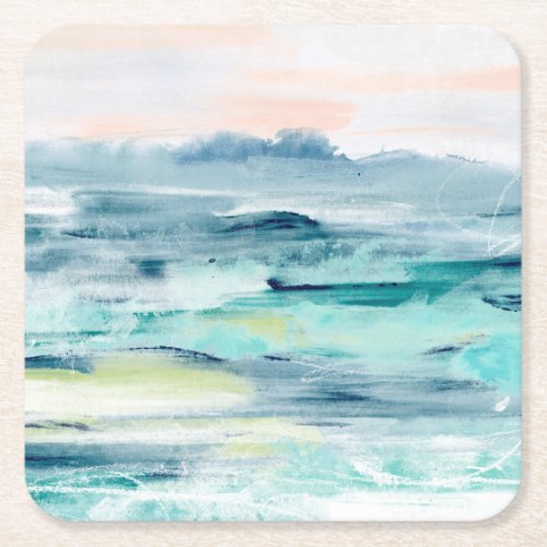 Beach Tides II Square Paper Coaster