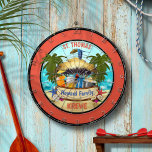 Beach Tiki Bar Dart Board<br><div class="desc">Personalize this Beach Tiki Bar dart board with your name place and text.</div>