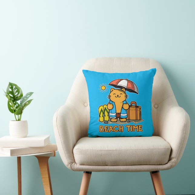 Beach Time 1 Throw Pillow (Chair)