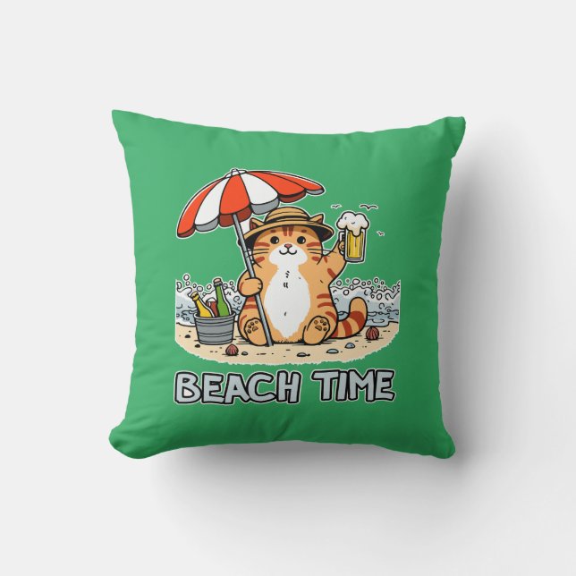 Beach Time 2 Throw Pillow (Front)