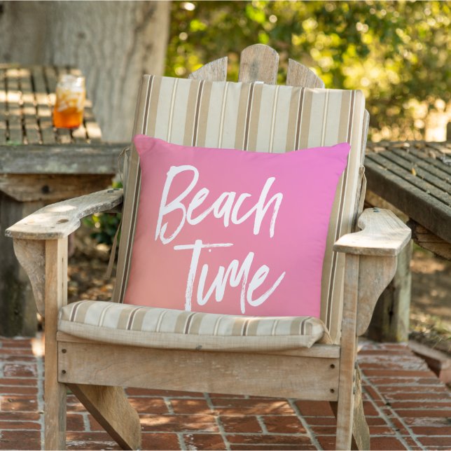 Beach Time and Your Favorite Beaches Outdoor Pillow (Chair)