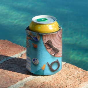 Beach Time Foam Can Cooler
