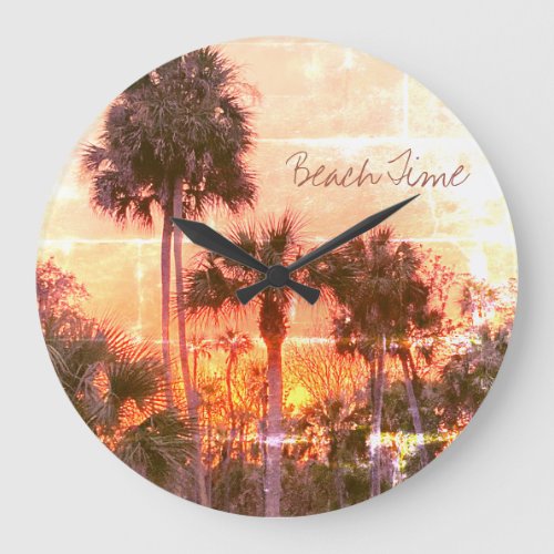 Beach Time Large Clock