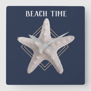 Beach Time Nautical Starfish Wall Clock