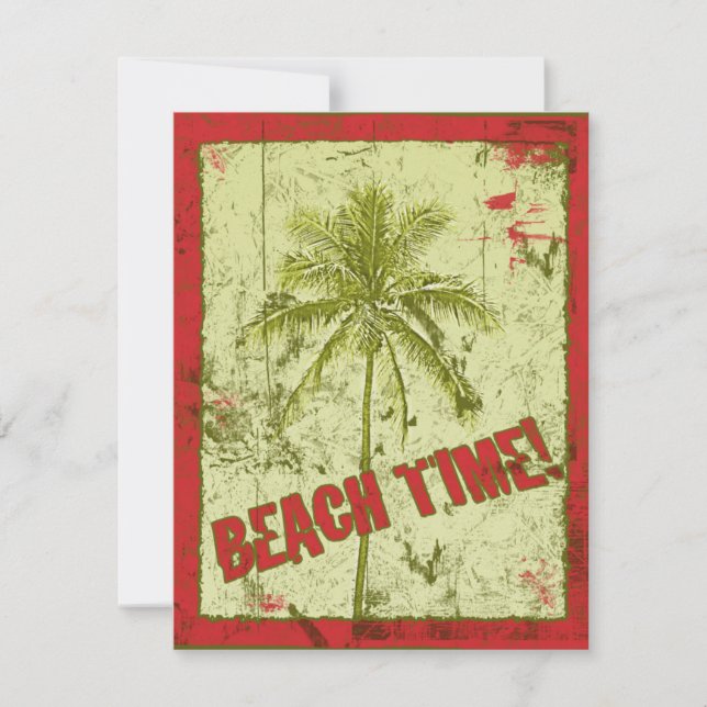 Beach Time! Palm Tree Party Invitations (Front)