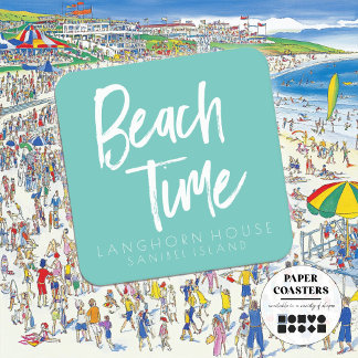 Beach Time Party  Square Paper Coaster