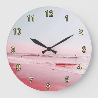 Beach time!, relaxing beautiful beach large clock