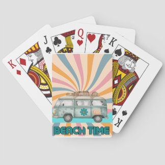 Beach Time Retro Van Vibes Poker Cards
