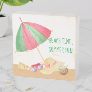 Beach Time, Summer Fun! Wooden Box Sign