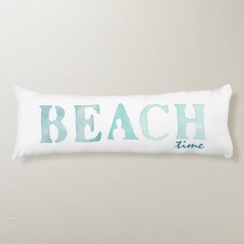 BEACH time watercolor teal Double sided Body Pillow