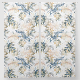Beach Tones Palm Leaves Soft Muted Modern Blackout Curtains