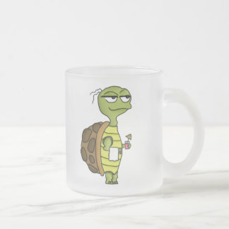 Beach Tortoise Frosted Glass Coffee Mug