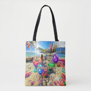 Beach Tote Bag Family Sand Welcome Balloons