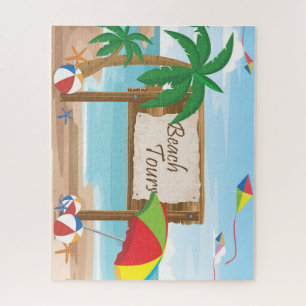 Beach Tours, Kites, Umbrellas & Palm Trees Jigsaw Puzzle