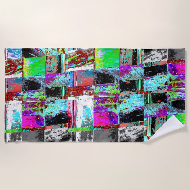 Beach Towel – Abstract Grid (Front)