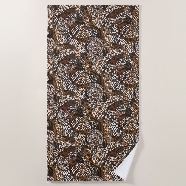 Beach Towel-Animal Print Beach Towel (Front)