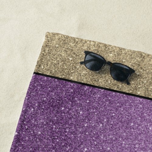 Beach Towel Beach Towels in PurpleGold Glitter