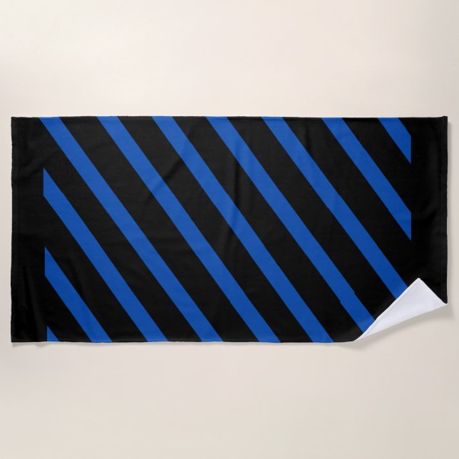 Beach Towel Beach Towels Royal Blue Stripe (Front)