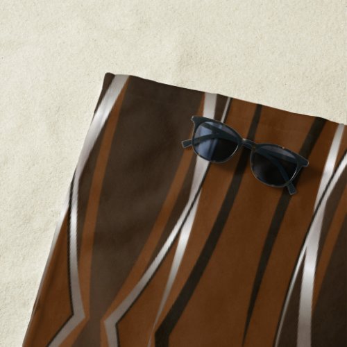 Beach Towel _ Brown Silver Retro