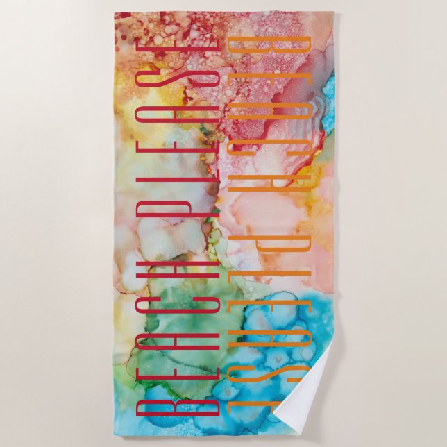 Beach Towel Colorful Sunburst (Front)