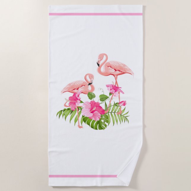 Beach Towel-Flamingo Beach Towel (Front)