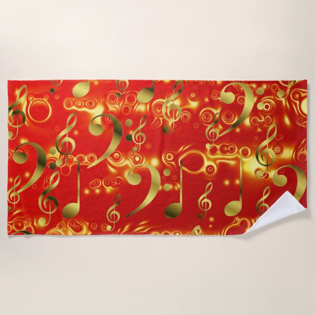 Beach Towel,holiday, music,home, notes,colorful Towel (Front)