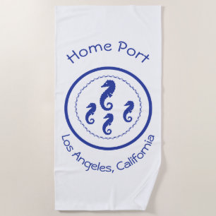 Beach Towel - Home Port Sea Horses