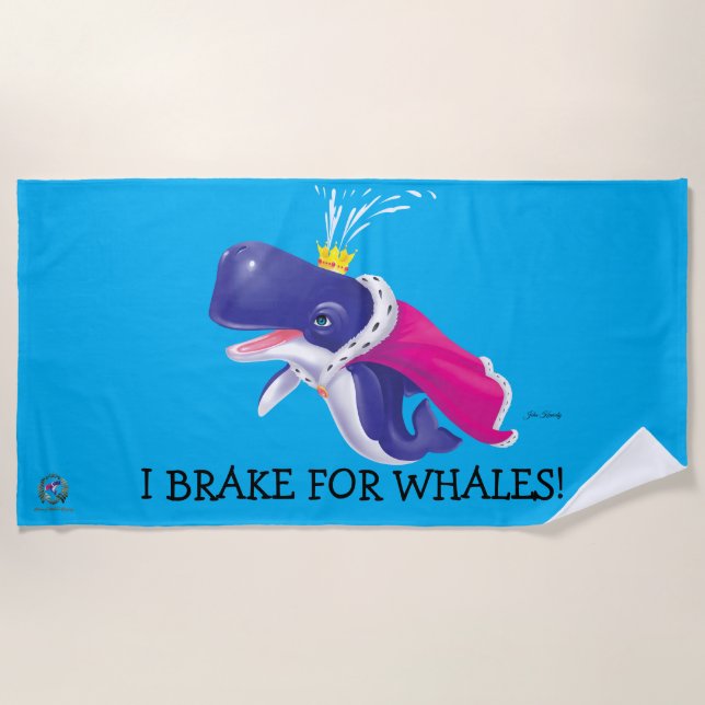 Beach Towel I BRAKE FOR WHALES CAMPAIGN (Front)